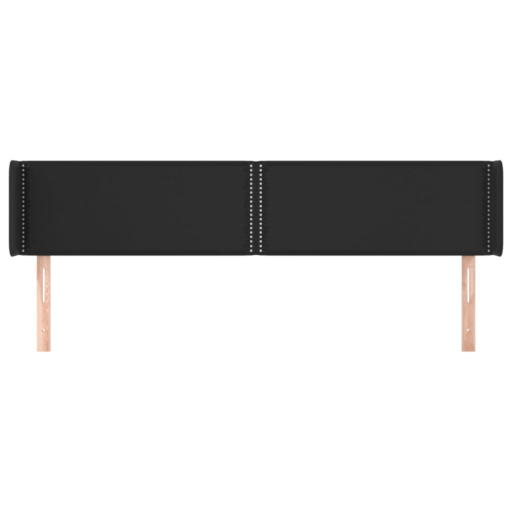 Hoofdbord met randen 183x16x78/88 cm kunstleer zwart 183 x 16 x 78/88 cm Zwart