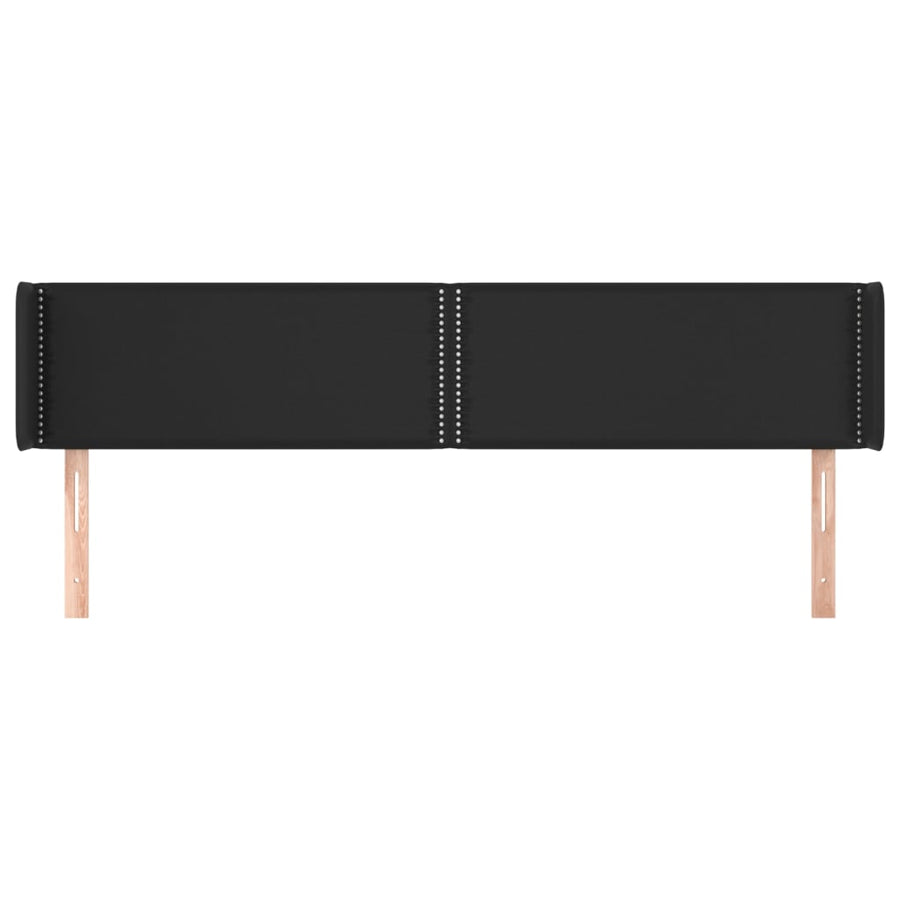 Hoofdbord met randen 183x16x78/88 cm kunstleer zwart 183 x 16 x 78/88 cm Zwart