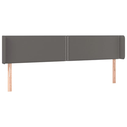Hoofdbord met randen 183x16x78/88 cm kunstleer grijs 183 x 16 x 78/88 cm Grijs