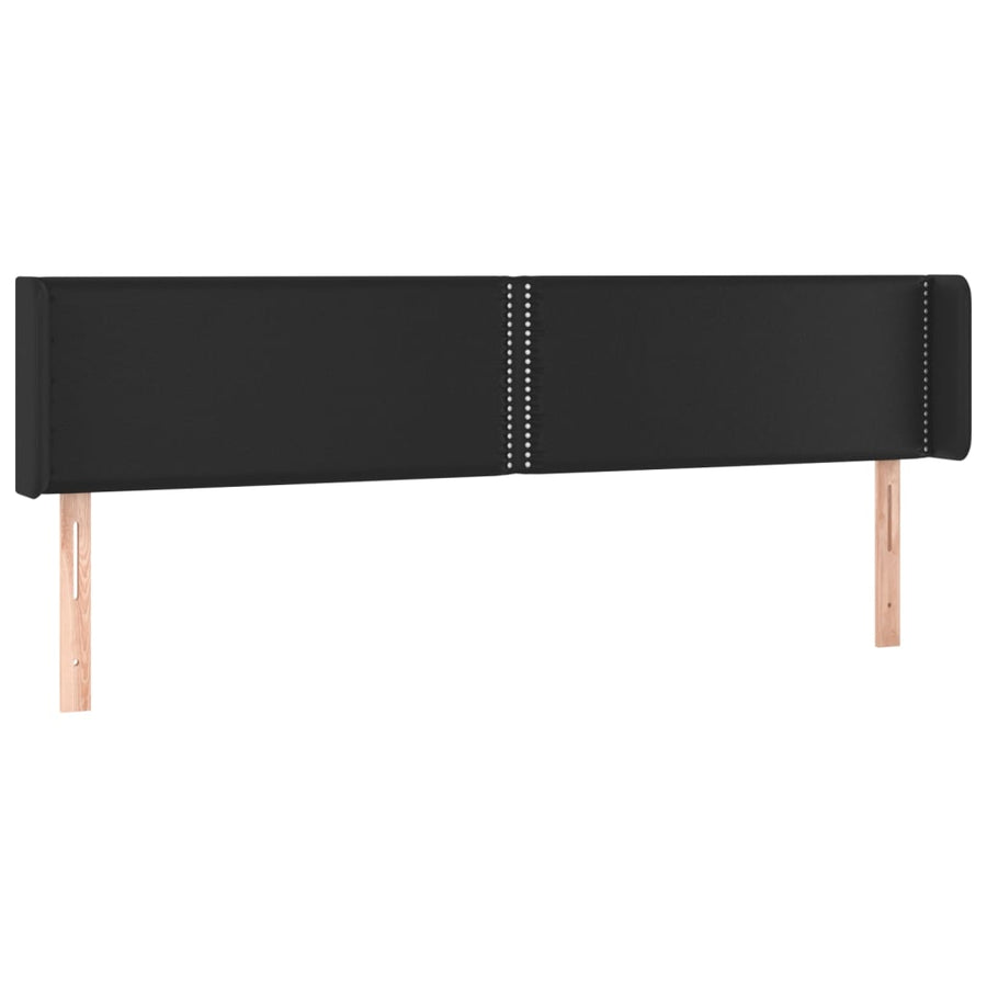 Hoofdbord met randen 203x16x78/88 cm kunstleer zwart 203 x 16 x 78/88 cm Zwart
