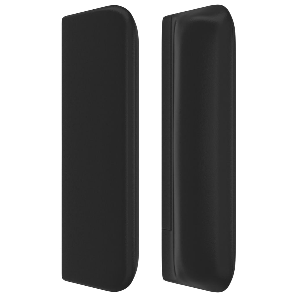 Hoofdbord met randen 203x16x78/88 cm kunstleer zwart 203 x 16 x 78/88 cm Zwart