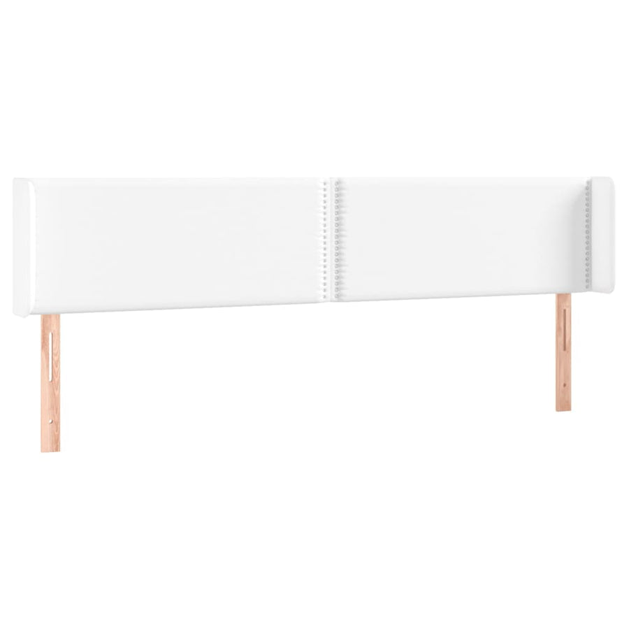 Hoofdbord met randen 203x16x78/88 cm kunstleer wit 203 x 16 x 78/88 cm Wit