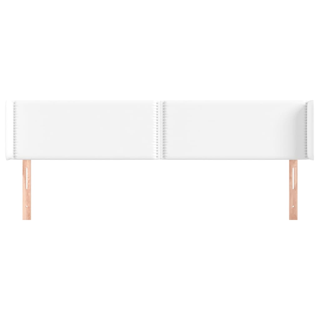 Hoofdbord met randen 203x16x78/88 cm kunstleer wit 203 x 16 x 78/88 cm Wit