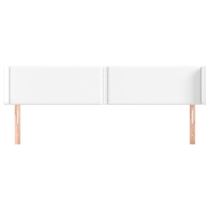Hoofdbord met randen 203x16x78/88 cm kunstleer wit 203 x 16 x 78/88 cm Wit