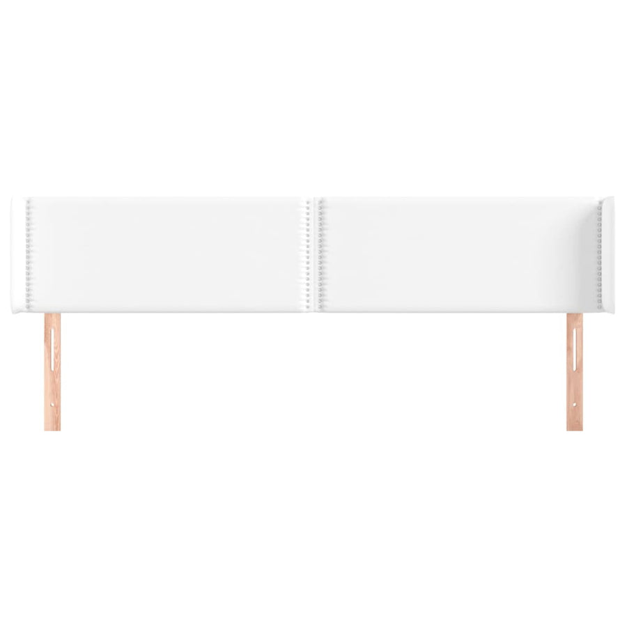 Hoofdbord met randen 203x16x78/88 cm kunstleer wit 203 x 16 x 78/88 cm Wit