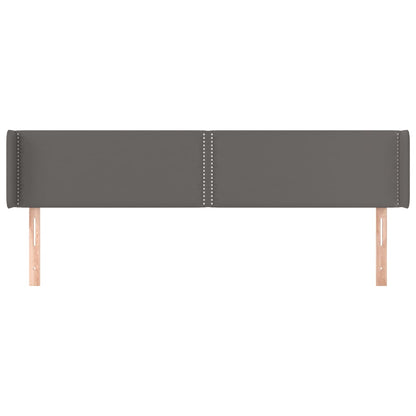 Hoofdbord met randen 203x16x78/88 cm kunstleer grijs 203 x 16 x 78/88 cm Grijs