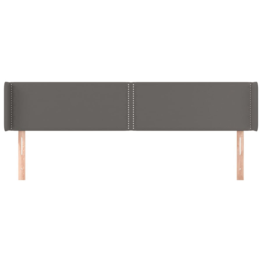 Hoofdbord met randen 203x16x78/88 cm kunstleer grijs 203 x 16 x 78/88 cm Grijs