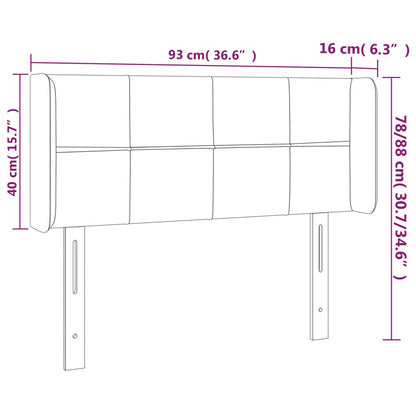 Hoofdbord met randen 93x16x78/88 cm stof lichtgrijs 93 x 16 x 78/88 cm Lichtgrijs