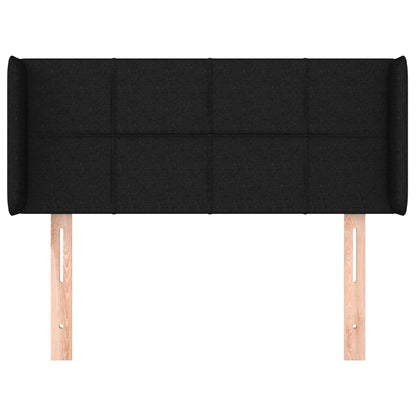 Hoofdbord met randen 93x16x78/88 cm stof zwart 93 x 16 x 78/88 cm Zwart