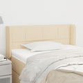 Headboard with borders 93x16x78/88 cm cream fabric