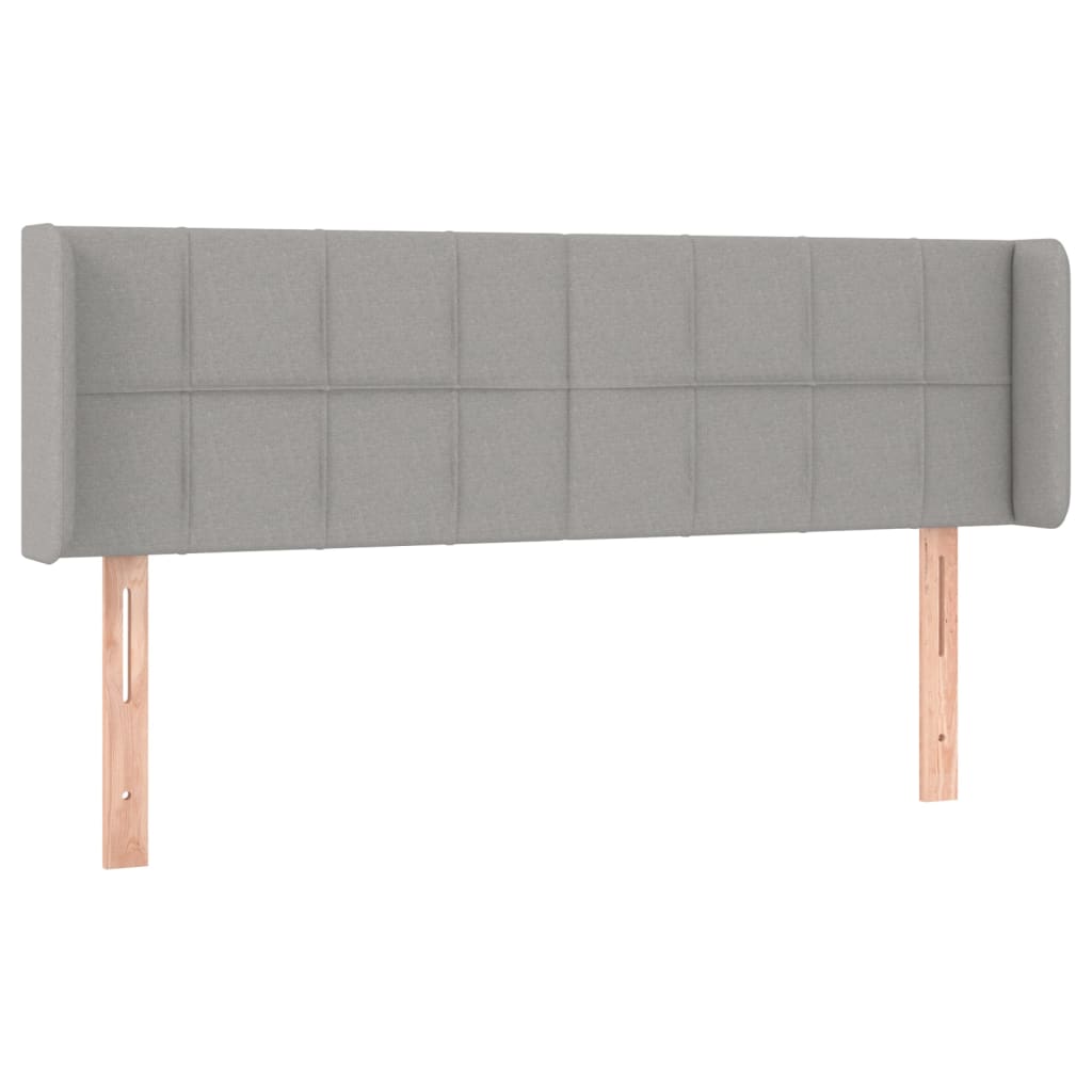 Hoofdbord met randen 147x16x78/88 cm stof lichtgrijs 147 x 16 x 78/88 cm Lichtgrijs