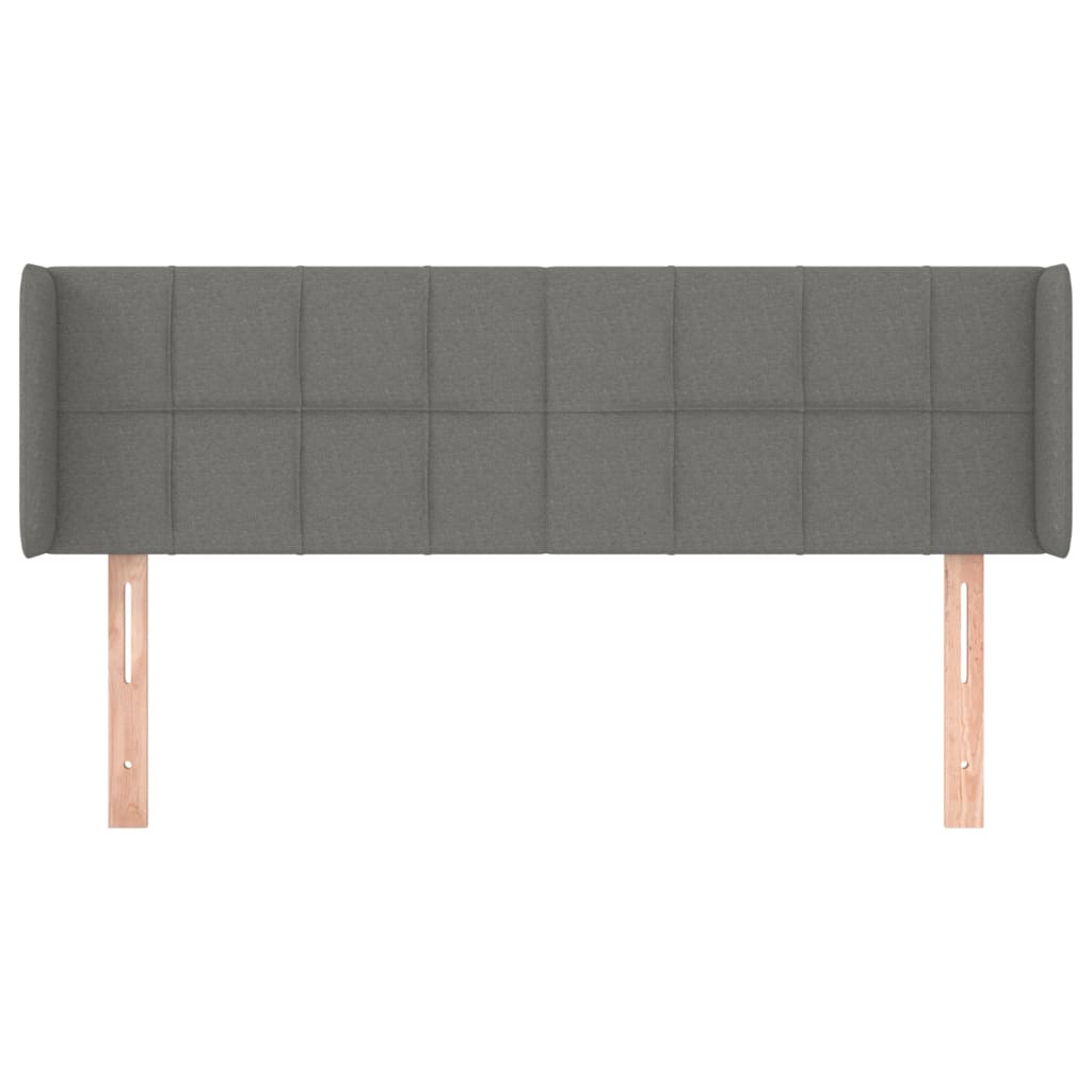 Hoofdbord met randen 147x16x78/88 cm stof donkergrijs 147 x 16 x 78/88 cm Donkergrijs