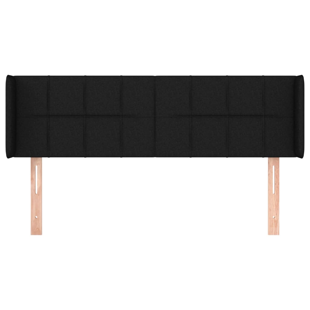 Hoofdbord met randen 147x16x78/88 cm stof zwart 147 x 16 x 78/88 cm Zwart