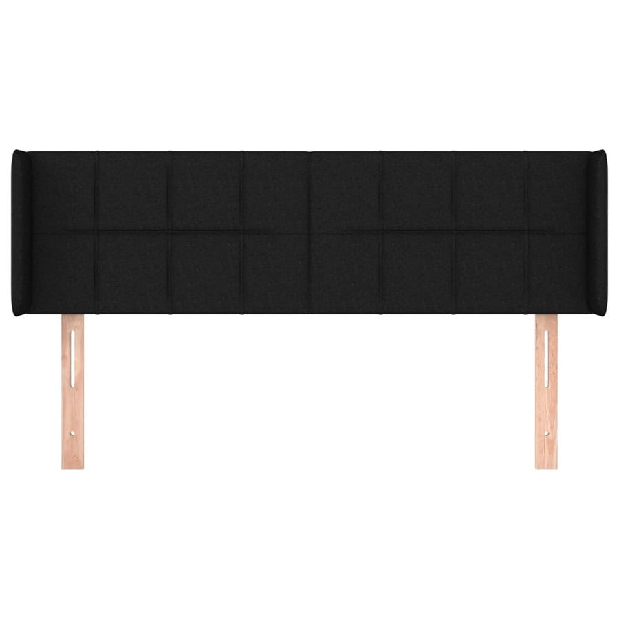 Hoofdbord met randen 147x16x78/88 cm stof zwart 147 x 16 x 78/88 cm Zwart