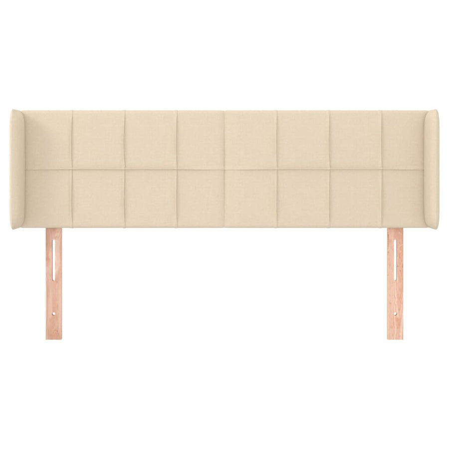 Hoofdbord met randen 147x16x78/88 cm stof crèmekleurig 147 x 16 x 78/88 cm Crème