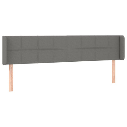 Hoofdbord met randen 163x16x78/88 cm stof donkergrijs 163 x 16 x 78/88 cm Donkergrijs