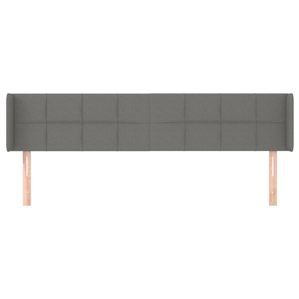 Hoofdbord met randen 163x16x78/88 cm stof donkergrijs 163 x 16 x 78/88 cm Donkergrijs