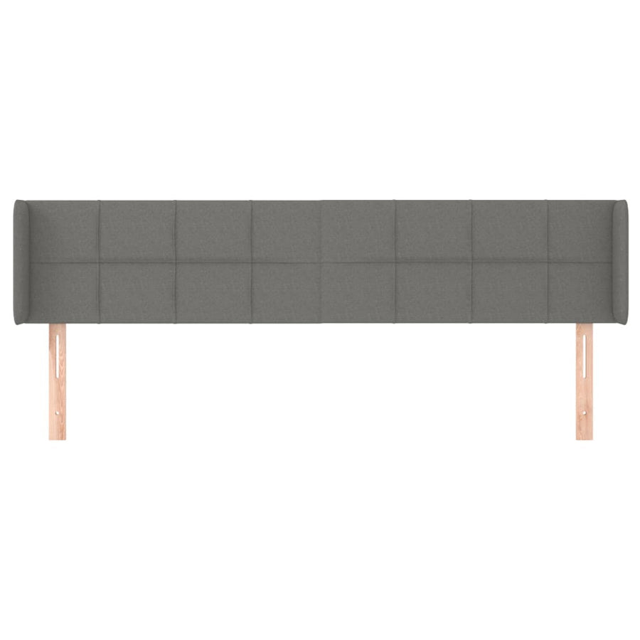 Hoofdbord met randen 163x16x78/88 cm stof donkergrijs 163 x 16 x 78/88 cm Donkergrijs