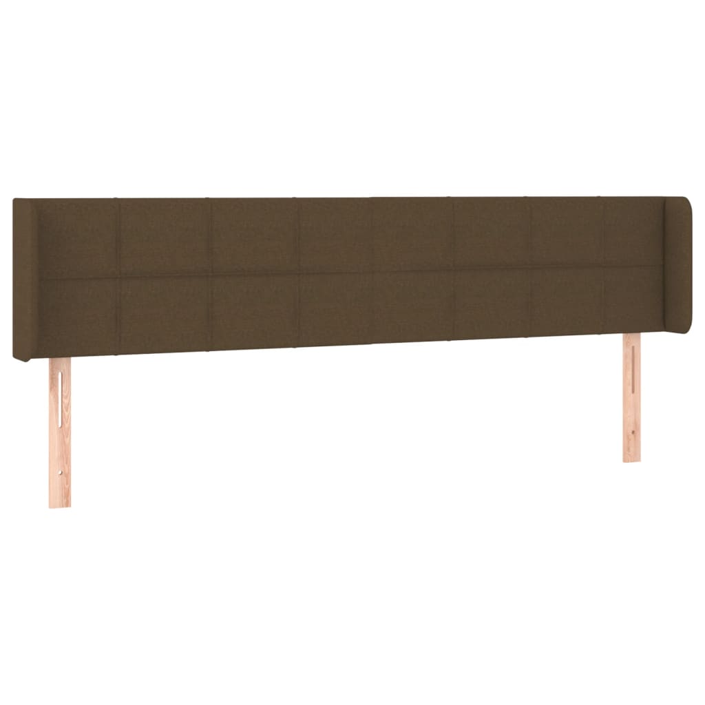 Hoofdbord met randen 163x16x78/88 cm stof donkerbruin 163 x 16 x 78/88 cm Donkerbruin