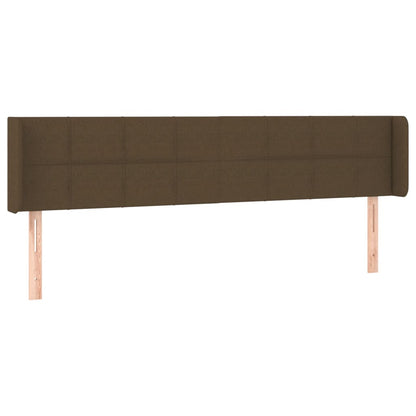 Hoofdbord met randen 163x16x78/88 cm stof donkerbruin 163 x 16 x 78/88 cm Donkerbruin