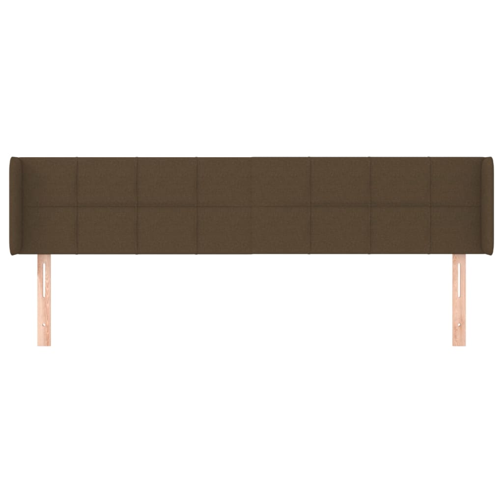 Hoofdbord met randen 163x16x78/88 cm stof donkerbruin 163 x 16 x 78/88 cm Donkerbruin