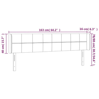 Hoofdbord met randen 163x16x78/88 cm stof donkerbruin 163 x 16 x 78/88 cm Donkerbruin