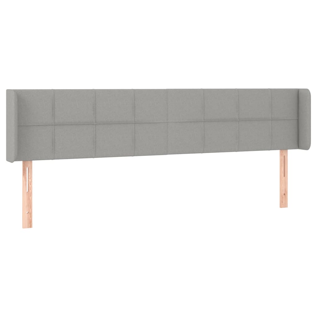 Hoofdbord met randen 183x16x78/88 cm stof lichtgrijs 183 x 16 x 78/88 cm Lichtgrijs