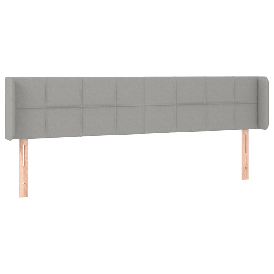 Hoofdbord met randen 183x16x78/88 cm stof lichtgrijs 183 x 16 x 78/88 cm Lichtgrijs
