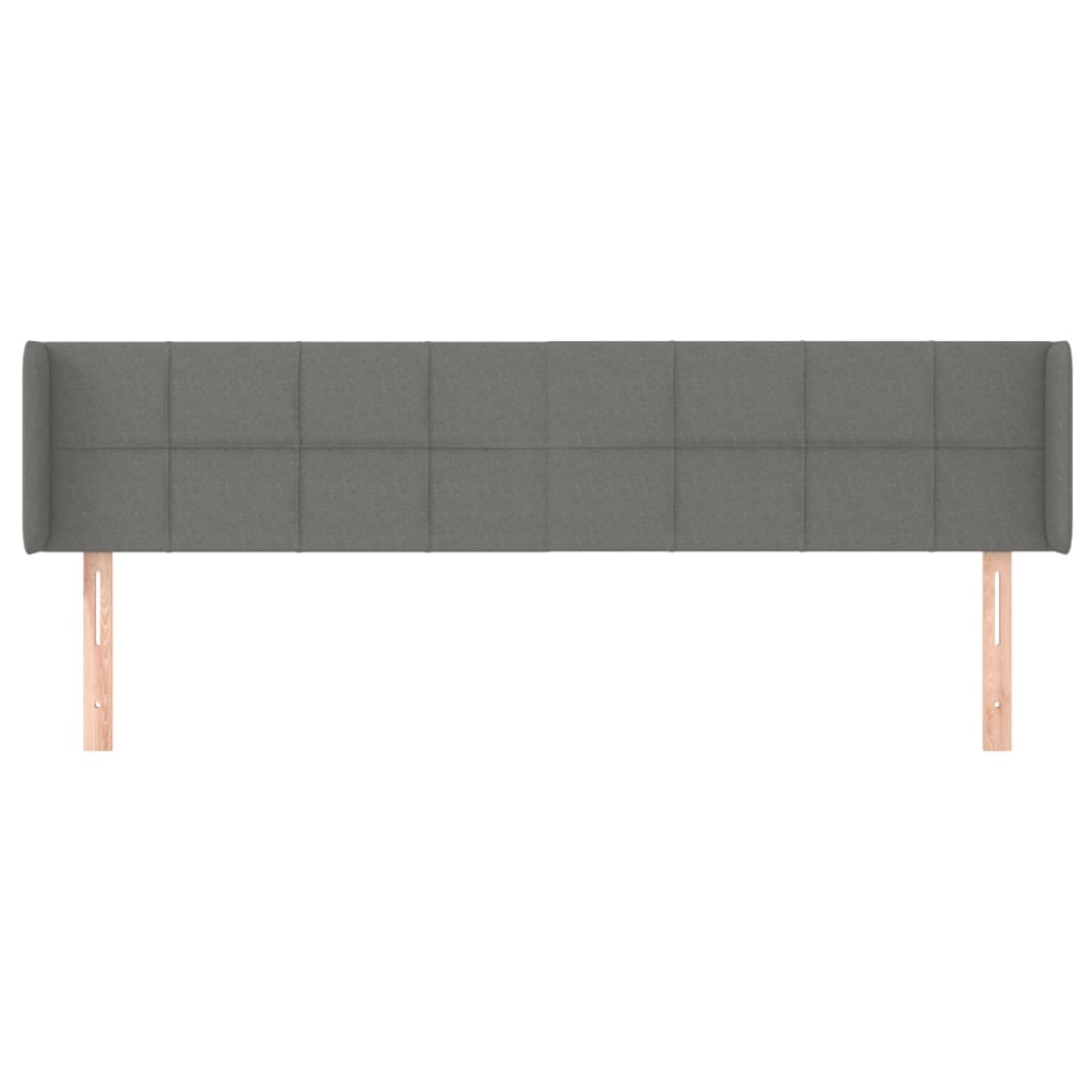 Hoofdbord met randen 183x16x78/88 cm stof donkergrijs 183 x 16 x 78/88 cm Donkergrijs
