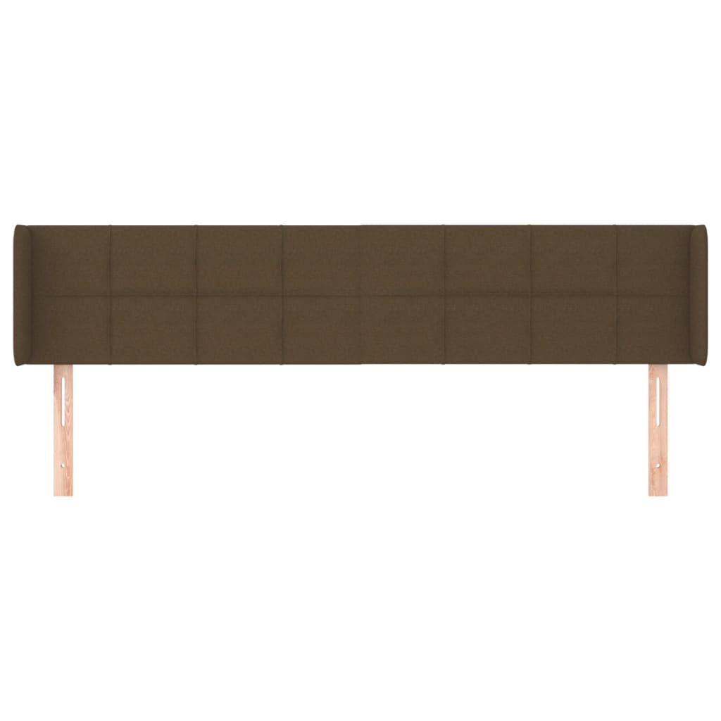Hoofdbord Met Randen Stof 183 x 16 x 78/88 cm Donkerbruin