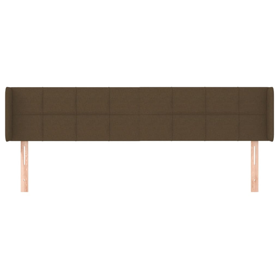 Hoofdbord Met Randen Stof 183 x 16 x 78/88 cm Donkerbruin