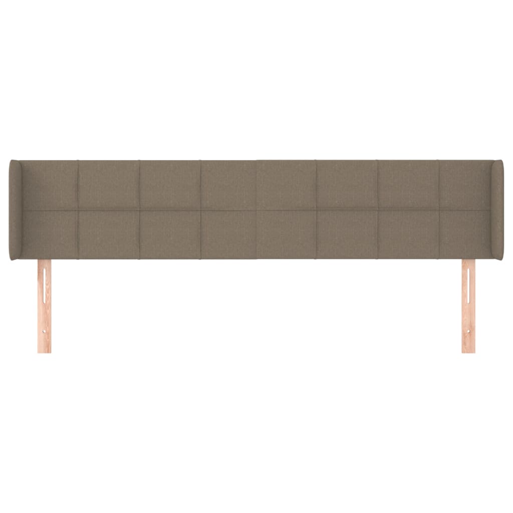 Hoofdbord Met Randen Stof 183 x 16 x 78/88 cm Taupe