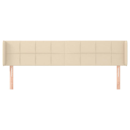Hoofdbord Met Randen Stof Kleurig 183 x 16 x 78/88 cm Crème