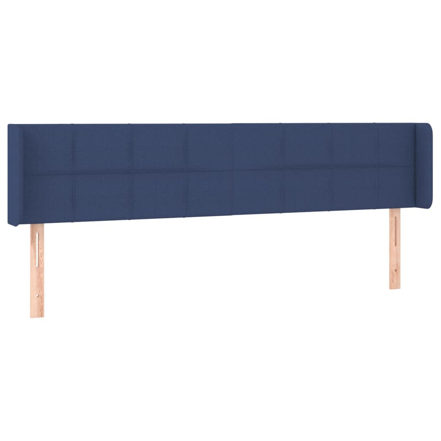 Hoofdbord Met Randen Stof 183 x 16 x 78/88 cm Blauw
