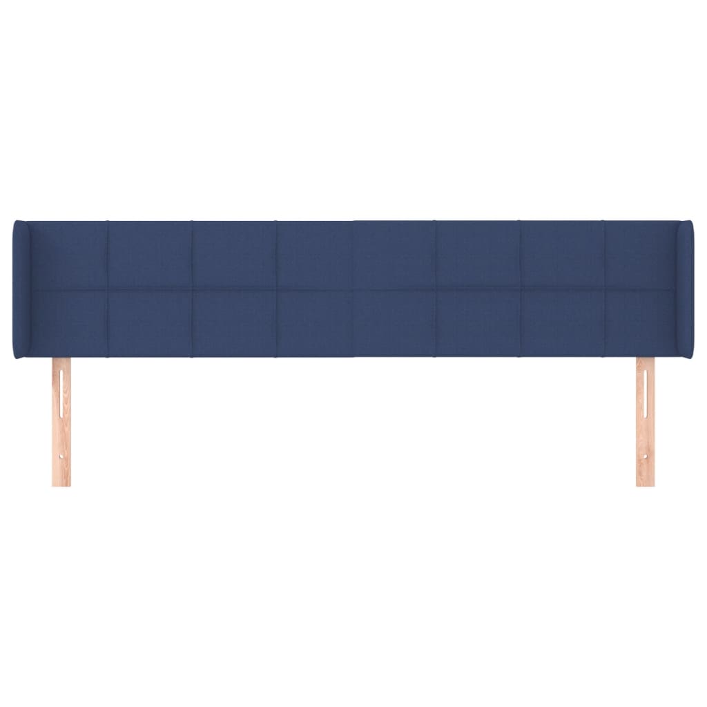 Hoofdbord Met Randen Stof 183 x 16 x 78/88 cm Blauw