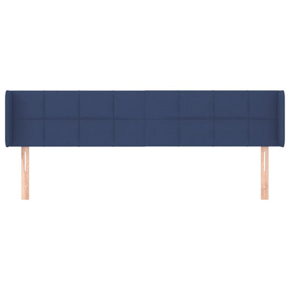 Hoofdbord Met Randen Stof 183 x 16 x 78/88 cm Blauw