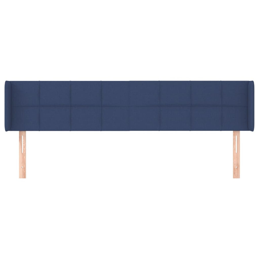Hoofdbord Met Randen Stof 183 x 16 x 78/88 cm Blauw
