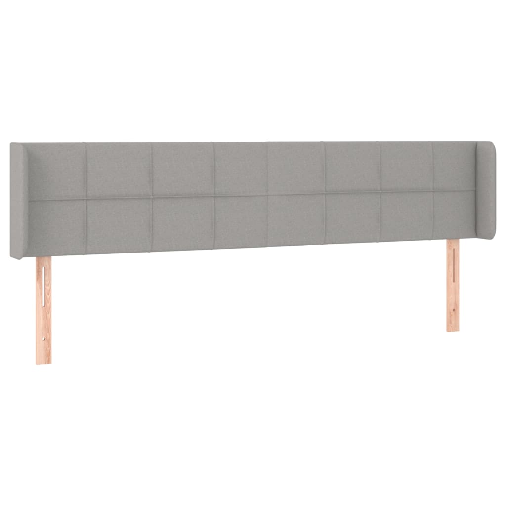 Hoofdbord met randen 203x16x78/88 cm stof lichtgrijs 203 x 16 x 78/88 cm Lichtgrijs