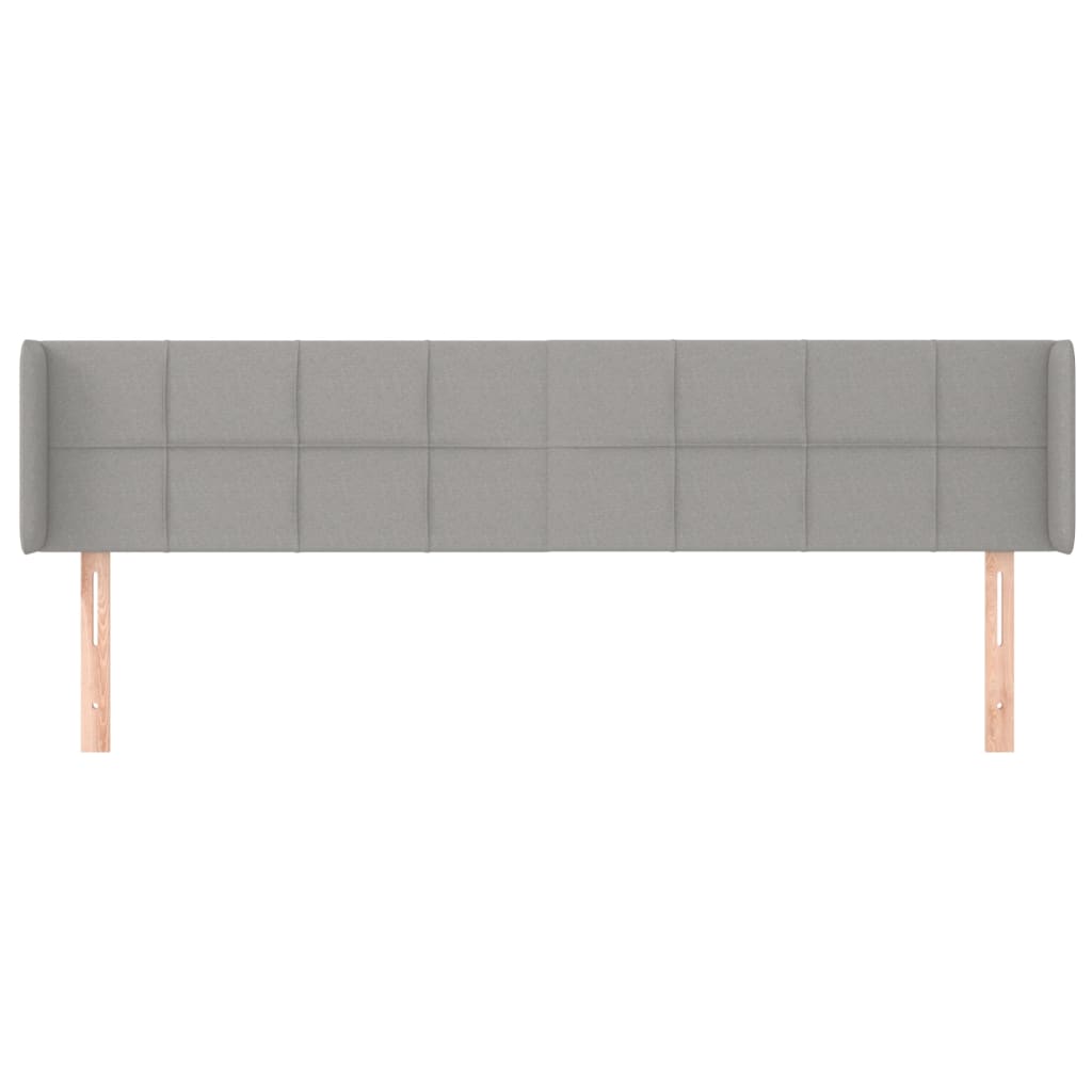 Hoofdbord met randen 203x16x78/88 cm stof lichtgrijs 203 x 16 x 78/88 cm Lichtgrijs