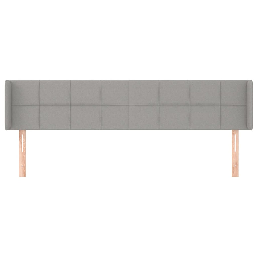 Hoofdbord met randen 203x16x78/88 cm stof lichtgrijs 203 x 16 x 78/88 cm Lichtgrijs
