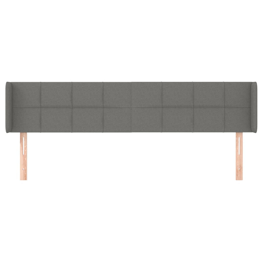 Hoofdbord met randen 203x16x78/88 cm stof donkergrijs 203 x 16 x 78/88 cm Donkergrijs