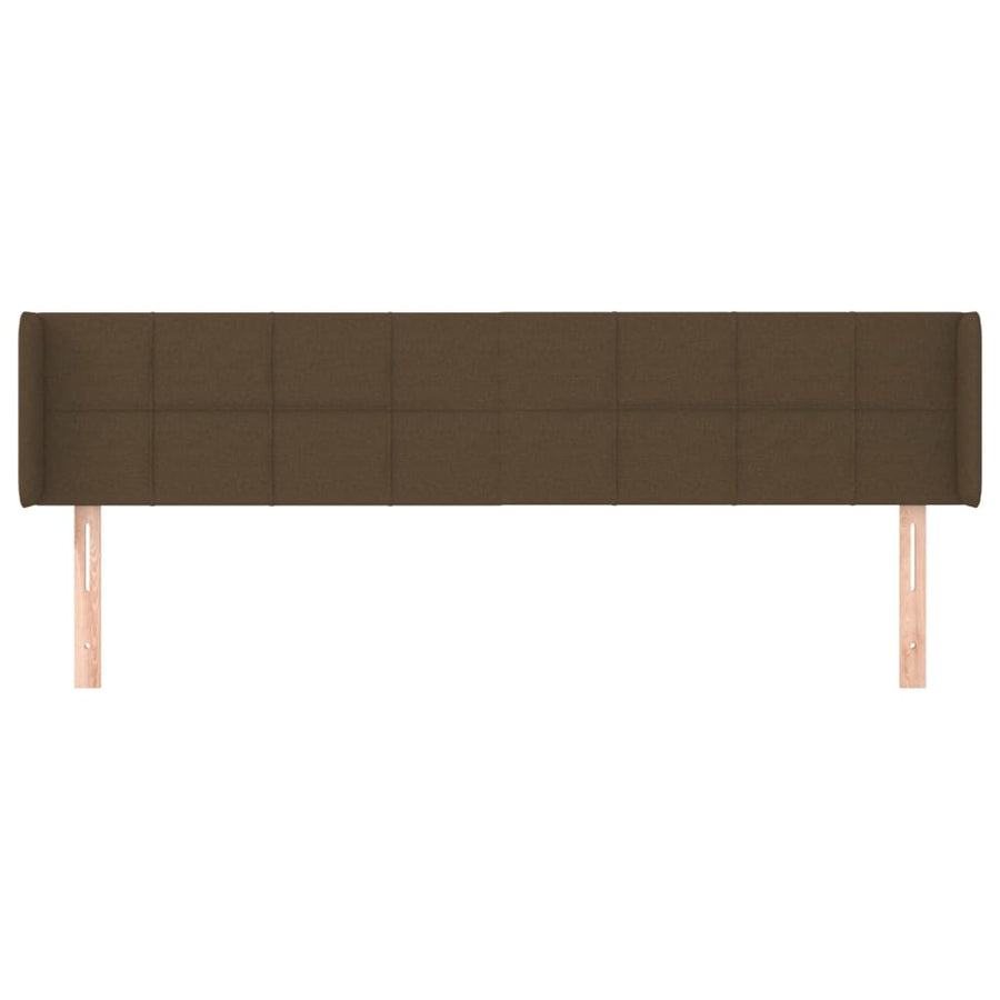 Hoofdbord Met Randen Stof 203 x 16 x 78/88 cm Donkerbruin