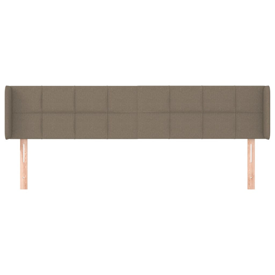 Hoofdbord Met Randen Stof 203 x 16 x 78/88 cm Taupe