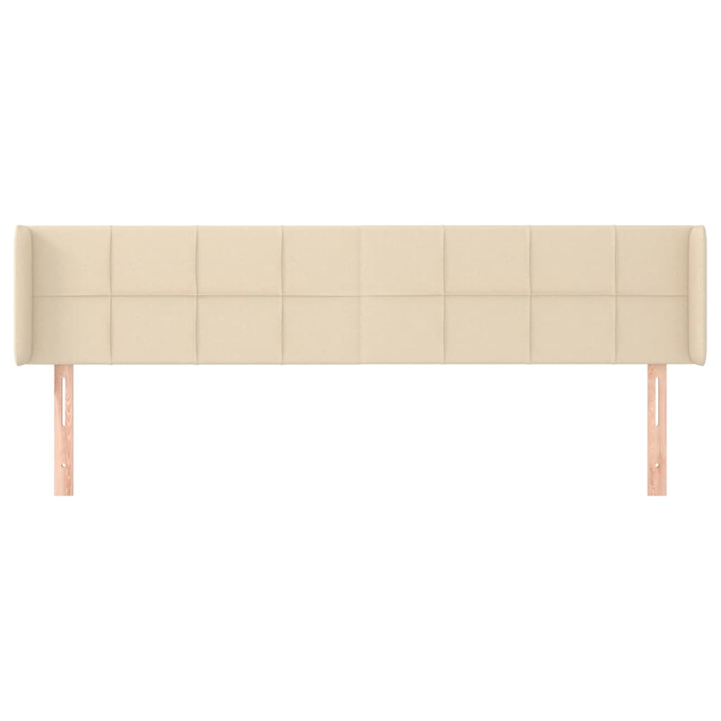 Hoofdbord met randen 203x16x78/88 cm stof crèmekleurig 203 x 16 x 78/88 cm Crème