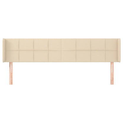 Hoofdbord met randen 203x16x78/88 cm stof crèmekleurig 203 x 16 x 78/88 cm Crème