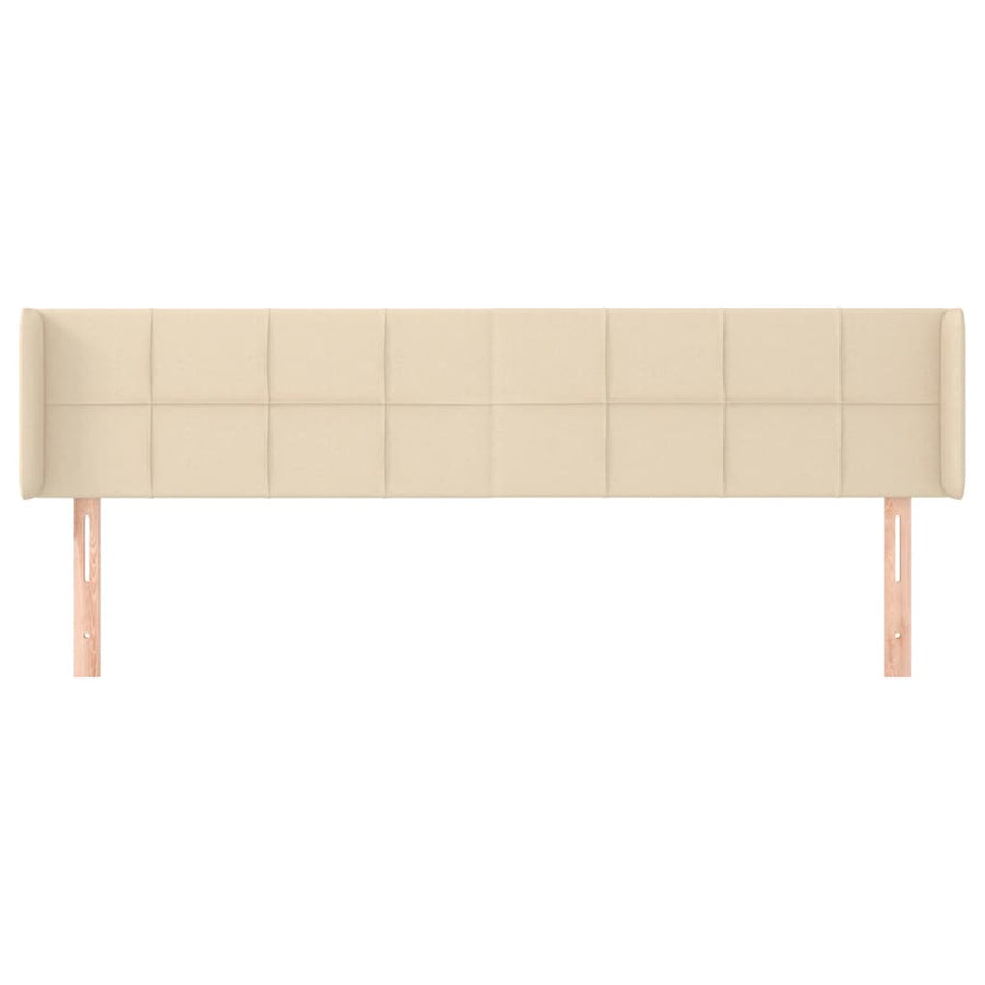 Hoofdbord met randen 203x16x78/88 cm stof crèmekleurig 203 x 16 x 78/88 cm Crème