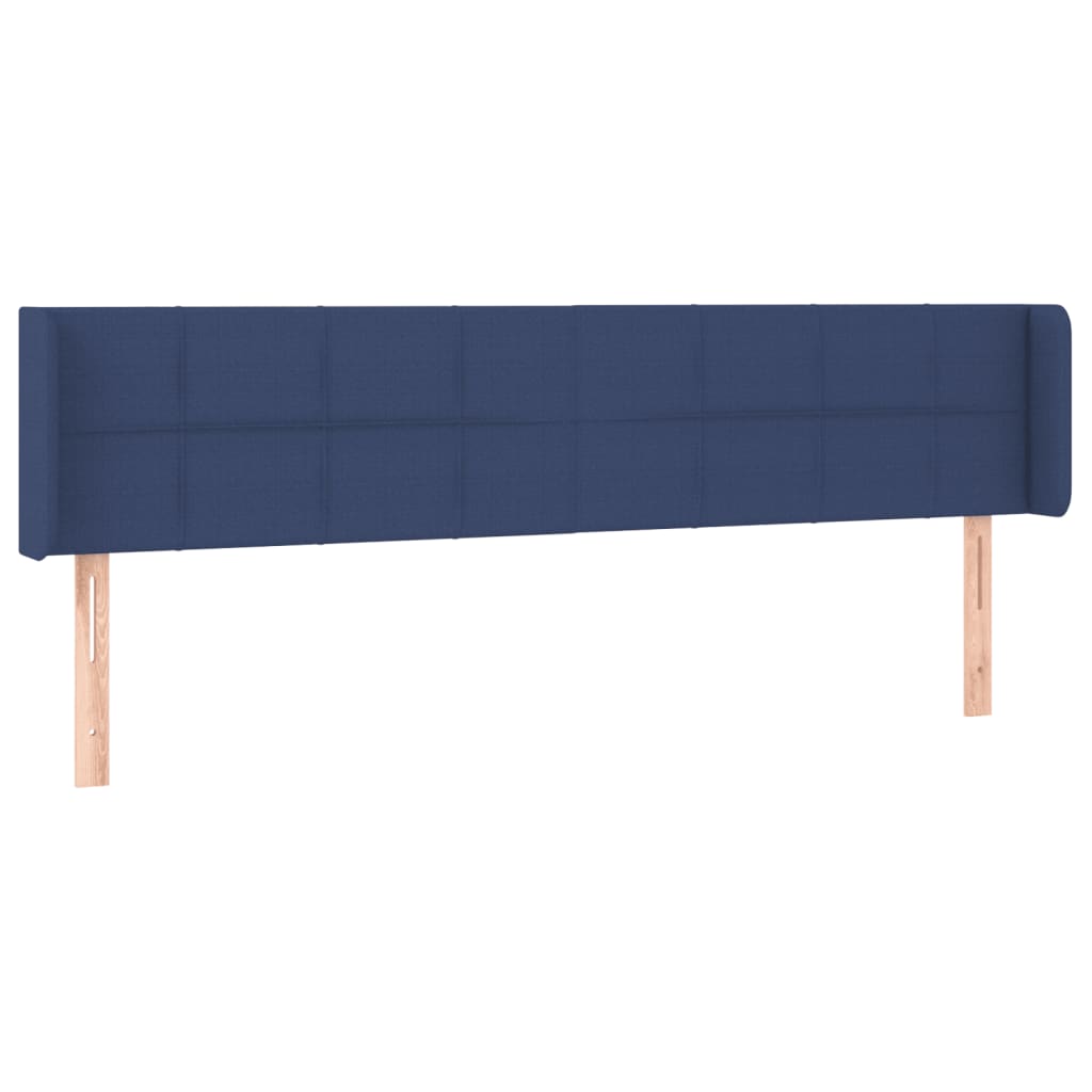 Hoofdbord met randen 203x16x78/88 cm stof blauw 203 x 16 x 78/88 cm Blauw
