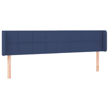 Hoofdbord met randen 203x16x78/88 cm stof blauw 203 x 16 x 78/88 cm Blauw