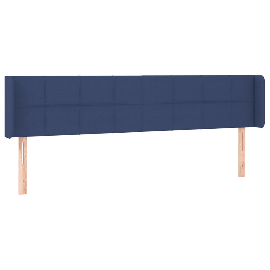 Hoofdbord met randen 203x16x78/88 cm stof blauw 203 x 16 x 78/88 cm Blauw