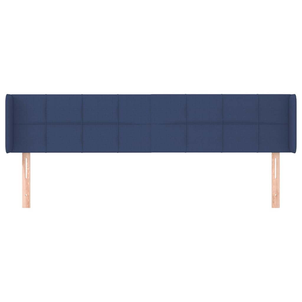 Hoofdbord met randen 203x16x78/88 cm stof blauw 203 x 16 x 78/88 cm Blauw